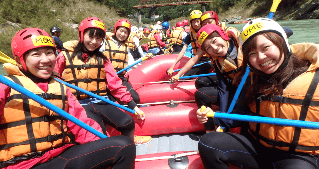 Images of rafting smiles